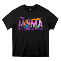 Black This Mama is chilling with her Heavy Core Tee - CowhideDigitalArt