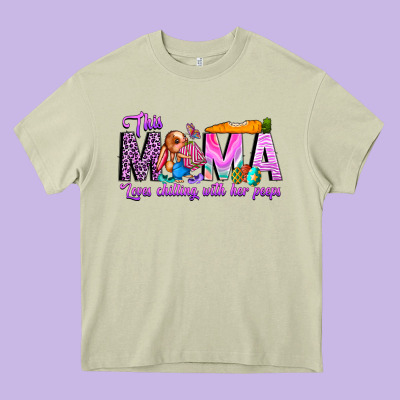 This Mama Is Chilling With Her Heavy Core Tee Designed By Cowhidedigitalart