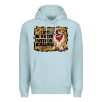 Blue Mist life is better with a bulldog Premium Hoodie - RanaPortraitStore