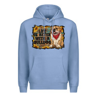 Colony Blue life is better with a bulldog Premium Hoodie - RanaPortraitStore