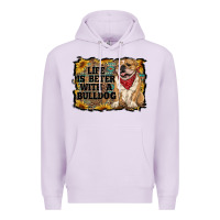 Lilac life is better with a bulldog Premium Hoodie - RanaPortraitStore