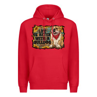 Red life is better with a bulldog Premium Hoodie - RanaPortraitStore