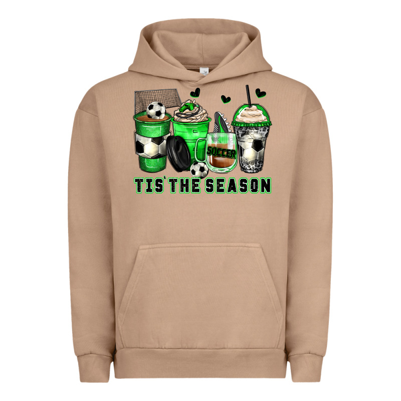 Tis' The Season Soccer Coffee Cups Urban Hoodie by Zillion Design Studio | Teevron