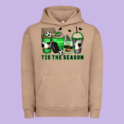 Tis' The Season Soccer Coffee Cups Urban Hoodie Designed By Zillion Design Studio