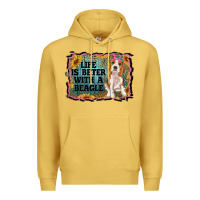 Antique Gold life is better with a beagle Premium Hoodie - RanaPortraitStore