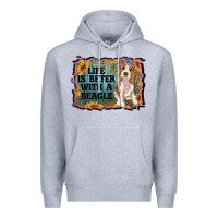 Heather Grey life is better with a beagle Premium Hoodie - RanaPortraitStore