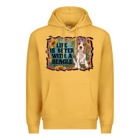 Mustard life is better with a beagle Premium Hoodie - RanaPortraitStore