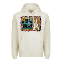Oatmeal Heather life is better with a beagle Premium Hoodie - RanaPortraitStore