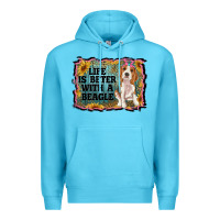 Ocean Blue life is better with a beagle Premium Hoodie - RanaPortraitStore
