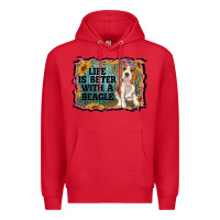 Red life is better with a beagle Premium Hoodie - RanaPortraitStore