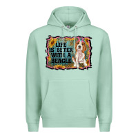 Seafoam life is better with a beagle Premium Hoodie - RanaPortraitStore