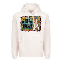 Pale Pink life is better with a beagle Premium Hoodie - RanaPortraitStore