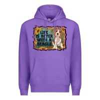 Purple life is better with a beagle Premium Hoodie - RanaPortraitStore