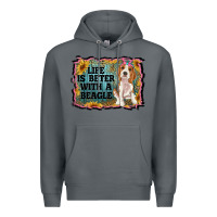 Rock life is better with a beagle Premium Hoodie - RanaPortraitStore