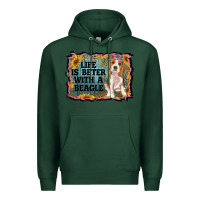 Sports Green life is better with a beagle Premium Hoodie - RanaPortraitStore