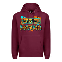 Burgundy basketball mama with leopard Premium Hoodie - Zillion Design Studio