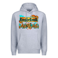 Heather Grey basketball mama with leopard Premium Hoodie - Zillion Design Studio