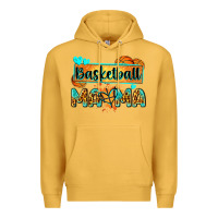 Mustard basketball mama with leopard Premium Hoodie - Zillion Design Studio