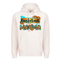 Pale Pink basketball mama with leopard Premium Hoodie - Zillion Design Studio