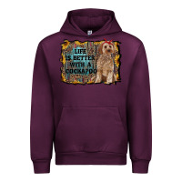 Mauve Wine life is better with a cockapoo Urban Hoodie - RanaPortraitStore