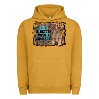 Pigment Peanut Butter life is better with a cockapoo Urban Hoodie - RanaPortraitStore