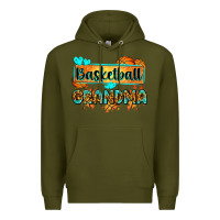Army Green basketball grandma with leopard Premium Hoodie - Zillion Design Studio