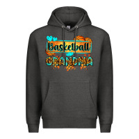 Charcoal Heather basketball grandma with leopard Premium Hoodie - Zillion Design Studio