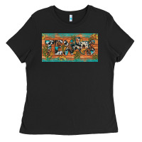 Black texas sunflower cactus cowhide leopard licence plate Ladies Tee - Artiststas