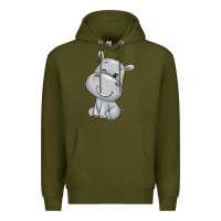 Army Green hippo Premium Hoodie - texasbilliewilder