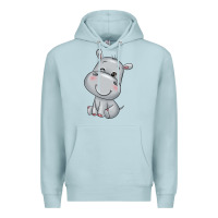 Blue Mist hippo Premium Hoodie - texasbilliewilder