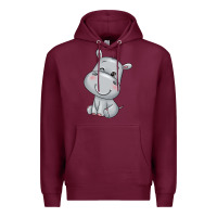 Burgundy hippo Premium Hoodie - texasbilliewilder