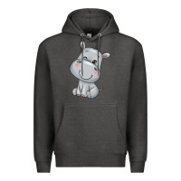 Charcoal Heather hippo Premium Hoodie - texasbilliewilder
