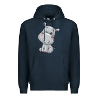 Navy hippo Premium Hoodie - texasbilliewilder