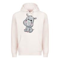 Pale Pink hippo Premium Hoodie - texasbilliewilder