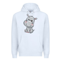 White hippo Premium Hoodie - texasbilliewilder