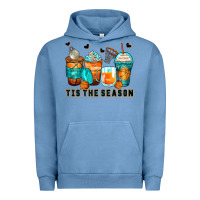 Pigment Pebble Blue tis' the season basketball coffee cups Urban Hoodie - Zillion Design Studio