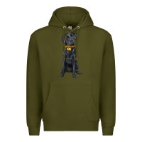 Army Green labrador retriever with overflow Premium Hoodie - texasbilliewilder