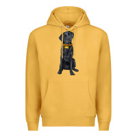 Mustard labrador retriever with overflow Premium Hoodie - texasbilliewilder