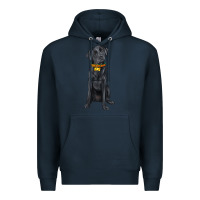 Navy labrador retriever with overflow Premium Hoodie - texasbilliewilder