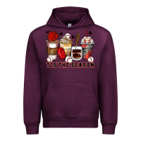 Mauve Wine tis' the season baseball coffee cups Urban Hoodie - Zillion Design Studio