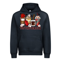 Navy tis' the season baseball coffee cups Urban Hoodie - Zillion Design Studio