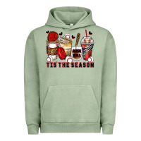 Pigment Oil Green tis' the season baseball coffee cups Urban Hoodie - Zillion Design Studio