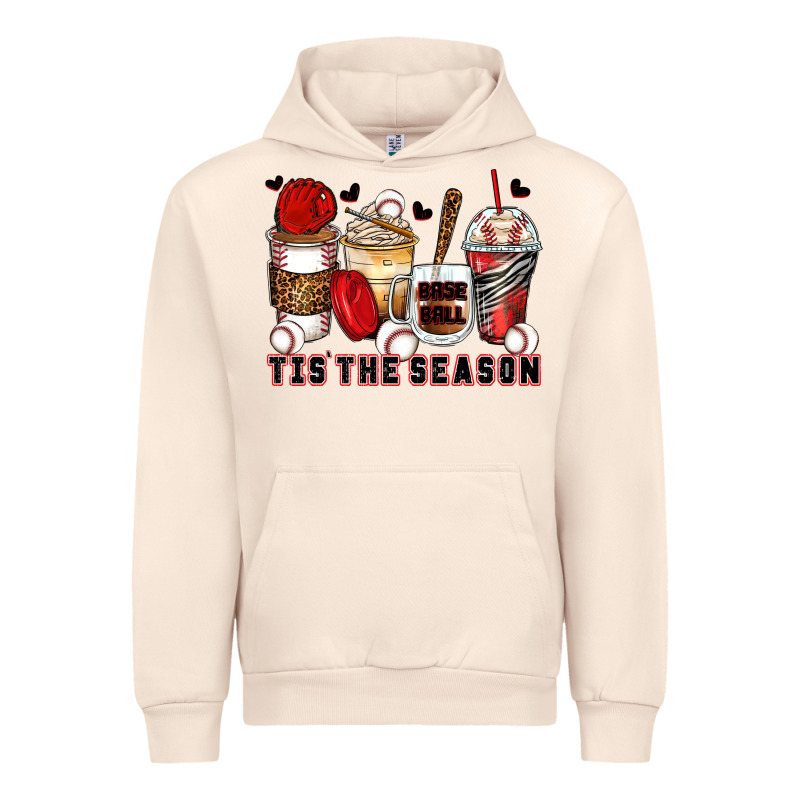 Tis' The Season Baseball Coffee Cups Urban Hoodie by Zillion Design Studio | Teevron