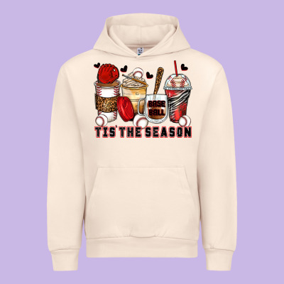 Tis' The Season Baseball Coffee Cups Urban Hoodie Designed By Zillion Design Studio