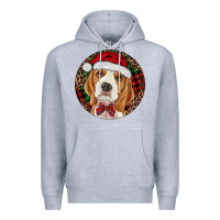 Heather Grey beagle christmas ornament Premium Hoodie - RanaPortraitStore