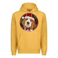 Mustard beagle christmas ornament Premium Hoodie - RanaPortraitStore