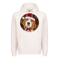 Pale Pink beagle christmas ornament Premium Hoodie - RanaPortraitStore