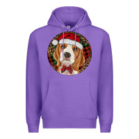 Purple beagle christmas ornament Premium Hoodie - RanaPortraitStore