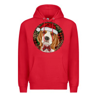 Red beagle christmas ornament Premium Hoodie - RanaPortraitStore