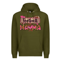 Army Green football mama with leopard Premium Hoodie - Zillion Design Studio